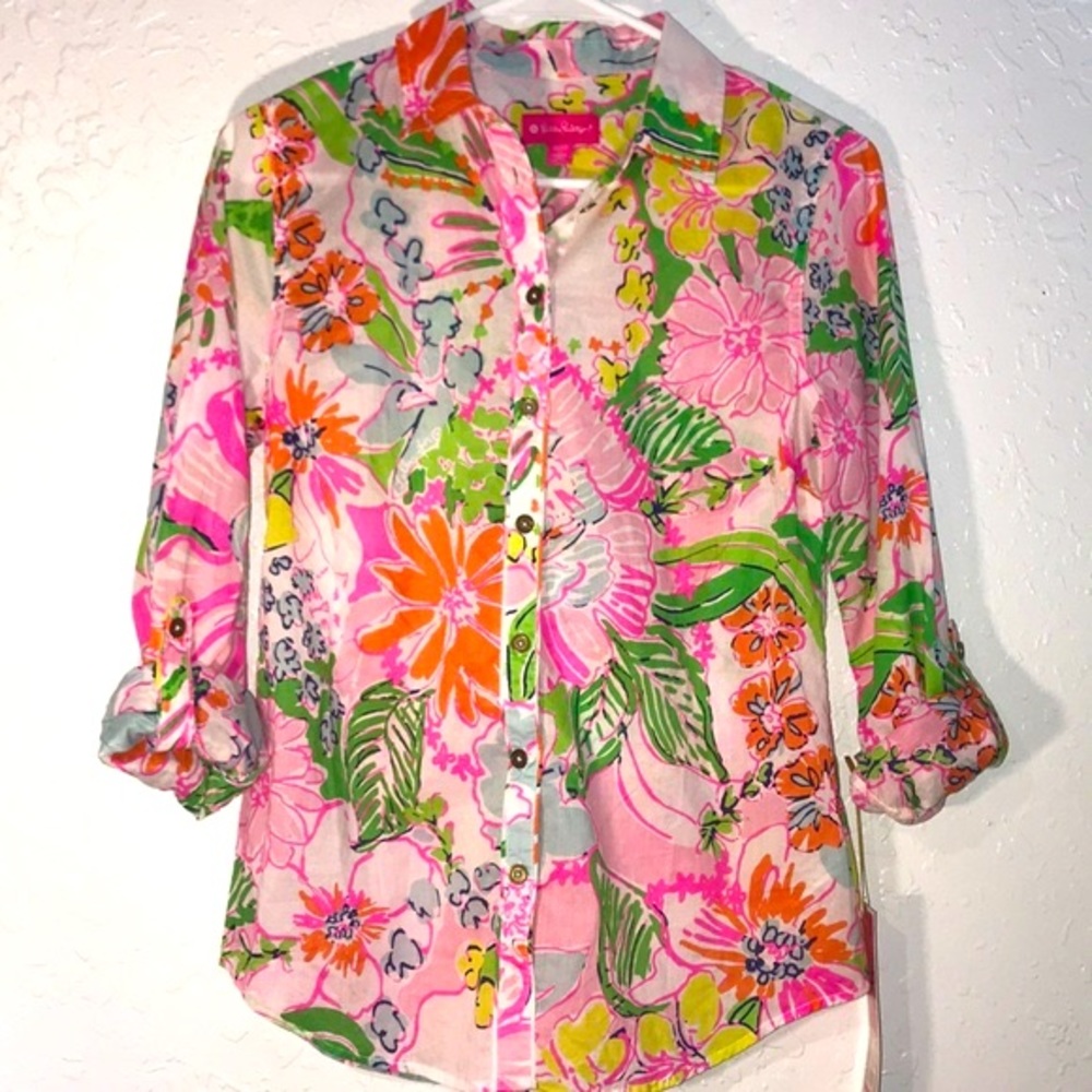 COPY - Nosey posie long sleeve button up Lilly for target